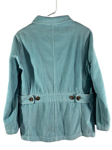 LL Bean Cord Barn gefütterte Jacke Damen Petite Small aquablau solide Aufgaben - Bild 7 von 12