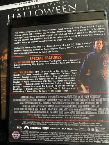 HALLOWEEN RESURRECTION 4K UHD BLU-RAY SCREAM FACTORY HARDCASE SCHUBER - Bild 4 von 4