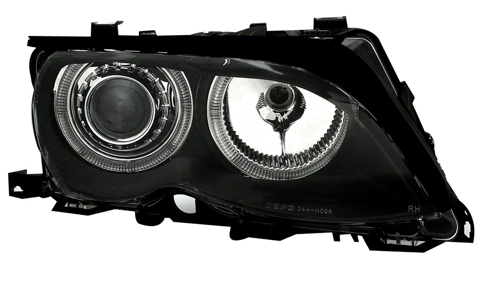 Angel Eyes Scheinwerfer für BMW 3er E46 Limousine Touring ab 2001- Set Schwarz - Bild 2 von 4