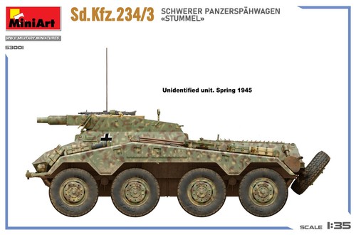 Sd.kfz.234/3 Schwerer Panzerspähwagen Stummel Tank 1:3 5 Kunststoff Modell Kit - Bild 3 von 5