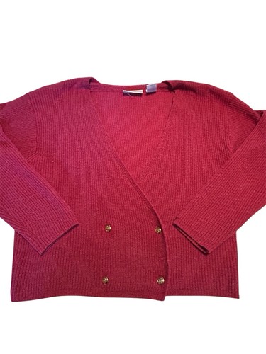 Vintage 90s Crazy Horse Sweater Wool Rabbit Angora Nylon Pink Cardigan Wrap Top - Picture 8 of 9