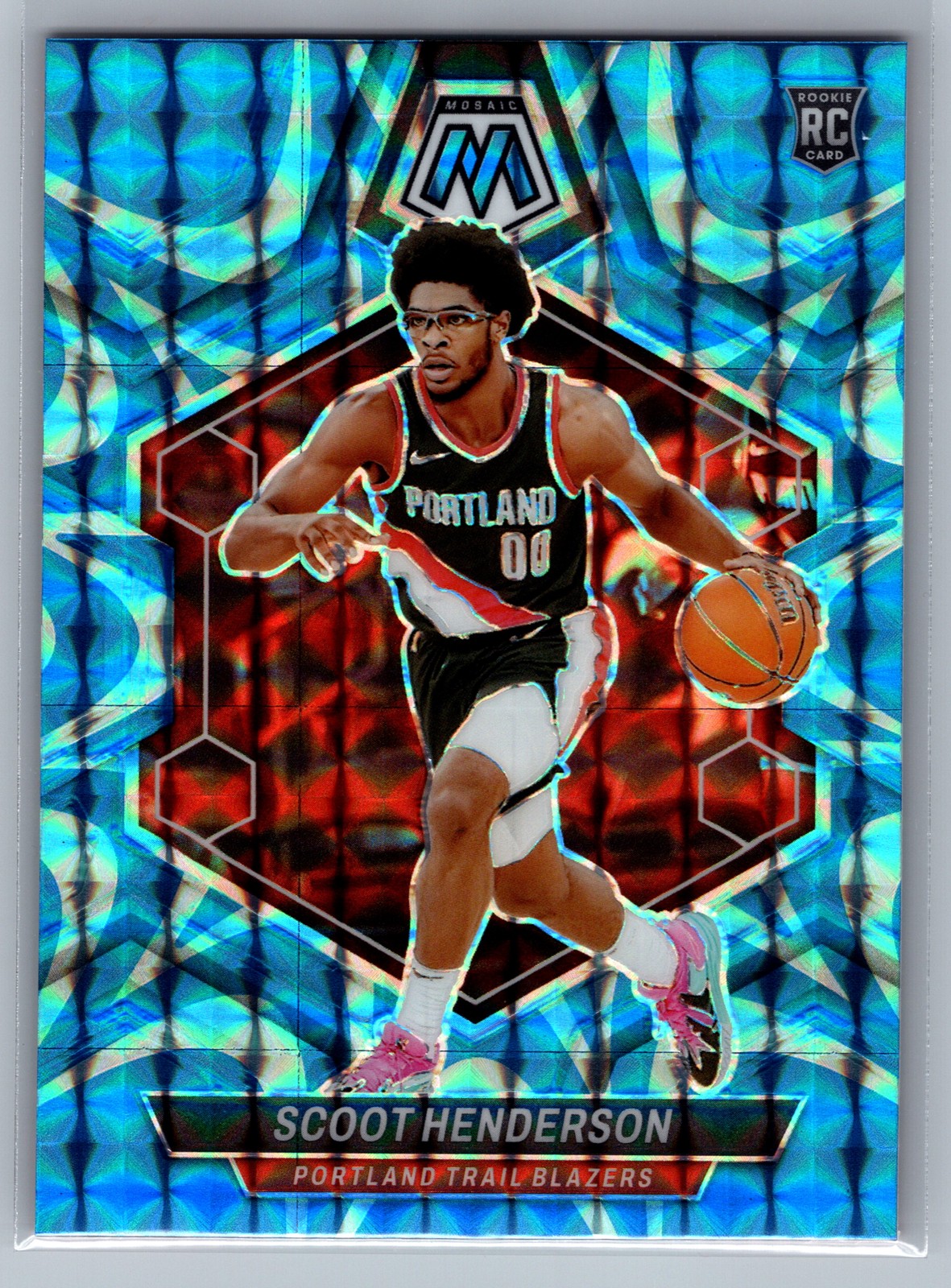 Scoot Henderson 2023-24 Panini Mosaic Reactive Blue #216 Trail Blazers RC