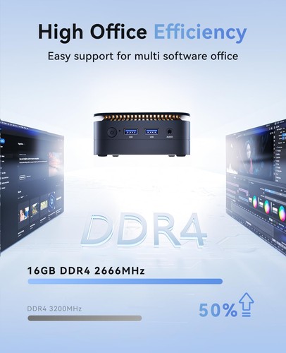 Essenx E1 Mini PC Computer with N97 Processor, 16GB DDR4 RAM 256GB M.2 SSD, M... - Picture 6 of 9