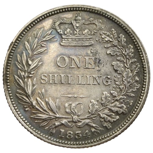 1834 Shilling 1s 12p Great Britain William IV English Silver Coin 14L - Bild 2 von 2