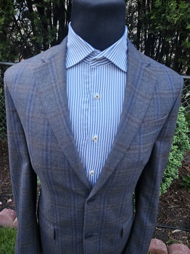 Blazer John W Nordstrom Windowpane para hombre 100 % lana talla: 40 L nuevo sin etiquetas - Imagen 9 de 13