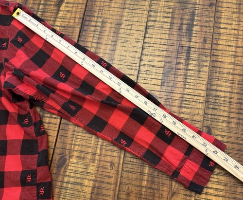 Magellan Shiner Flannel Long Sleeve Button Shirt Men’s L Red Plaid - Picture 10 of 13