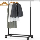 Black Garment Rack - Standard Rod, Portable Clothes Organizer, Space-Saving S...