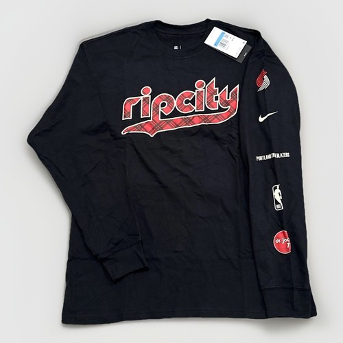 Portland Trail Blazers Nike T-Shirt Mens Medium x City Edition Max90 Long Sleeve