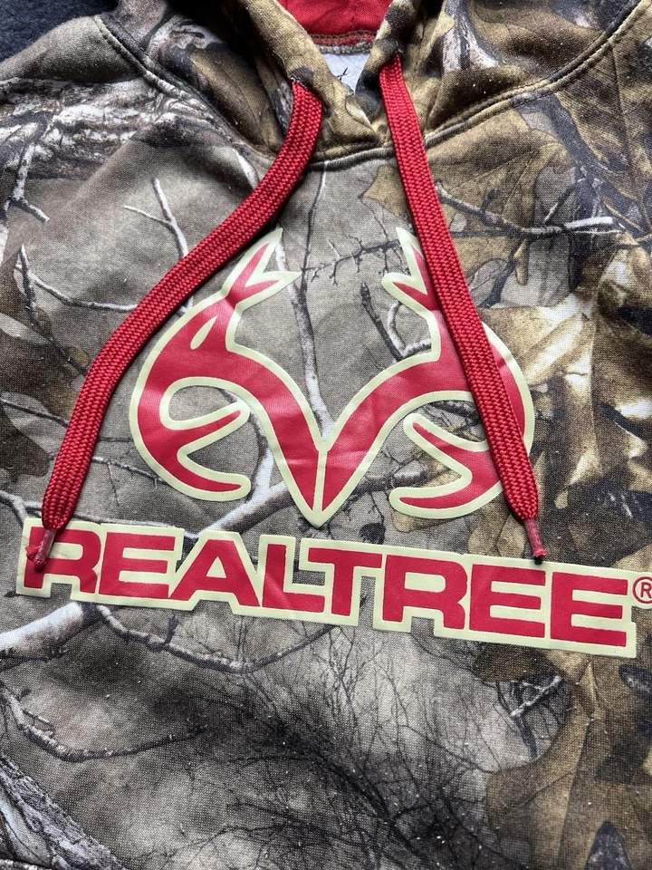 vintage Real Tree Whitetail Pullover CAMO Fleece Hoodie kid youth size M - Image 4 of 4
