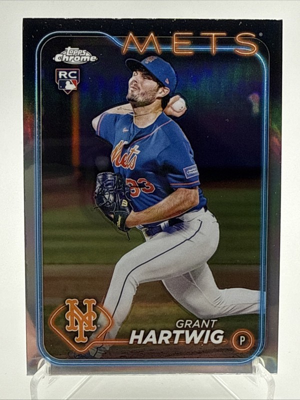 2024 Topps Chrome Baseball - #45 Grant Hartwig (RC) Rookie New York Mets