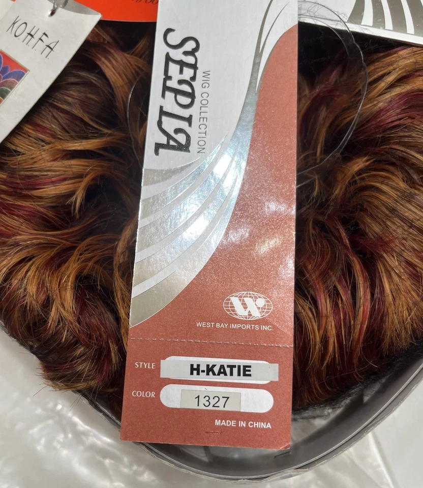 Peluca rizada de cabello humano SEPIA 100 % de Sepia **Color 13/27** CUÑA CORTA EN CAPAS - NUEVA EN CAJA Foto 4 de 4