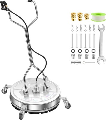 #ad 24quot; Pressure Washer Surface Cleaner 4500PSI W Handles amp; Wheels Stainless Steel $227.99