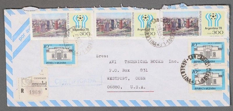 Mayfairstamps Argentina 1978 to US Westport CT Registered Certified Airmail cove
