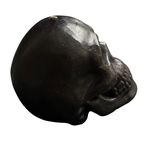 Skull Candle Black 6"x6"x5" Jewel Eyes COOL! Goth Punk - Picture 6 of 6