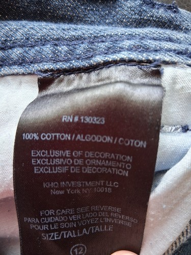 Y2K Rocawear Wide Straight Leg Jeans Boys Size 12 Embroidered Pockets Cotton - Picture 9 of 9