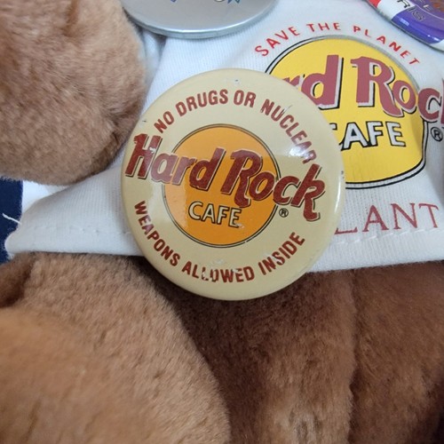 Hard Rock Cafe 9 Zoll Atlanta braun Teddybär Plüsch Shirt Pins Stofftier Spielzeug - Bild 5 von 9