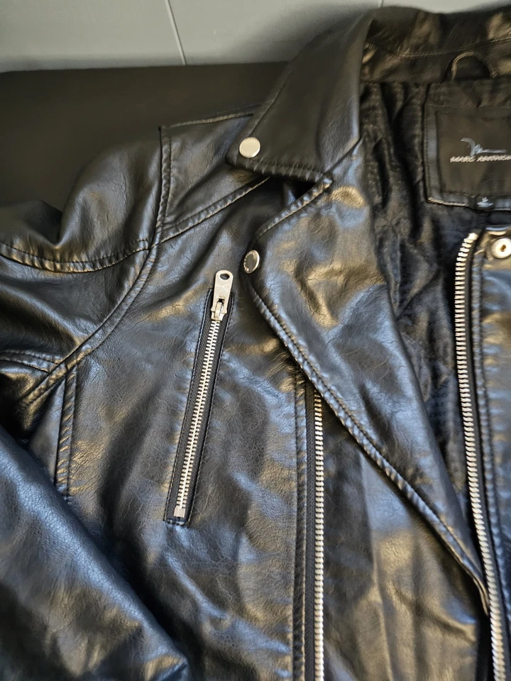 Marc Anthony 男式皮革夹克,尺寸 L,带多个口袋 — 第 3/4 张图片