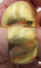VTG Signed NAPIER TEXTURED gold Tone large big HOOP Earrings Costume Jewelry