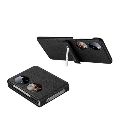 SULADA Invisible Bracket Leather Back Cover Phone Case, For Huawei P50 Pocket, F