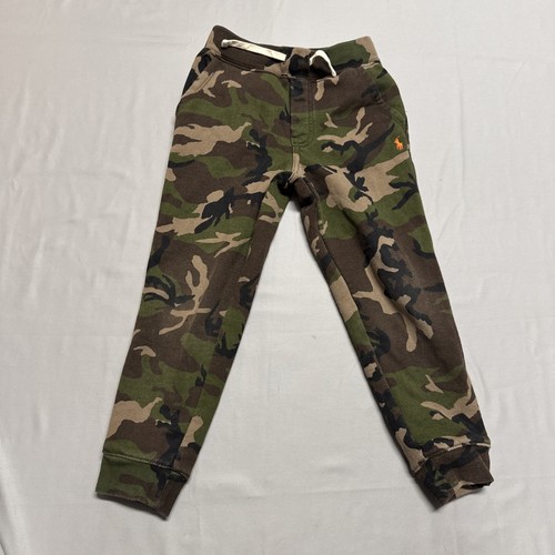Polo Ralph Lauren Jogger Sweatpants Boys 6 Green Camo Pony Logo