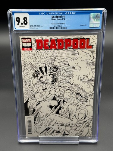 Deadpool #1 CGC 9.8 (2018) - Liefeld Remastered Sketch Edition 1:1000