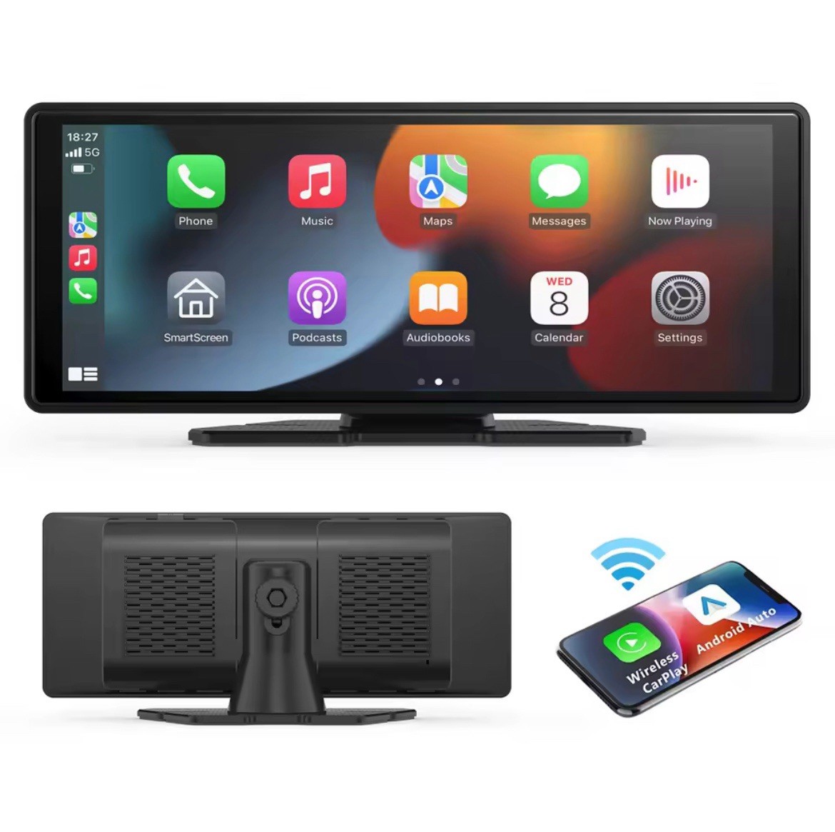 Autoradio Portatile 9'' Wireless CarPlay e Android Auto GPS Universale - 3