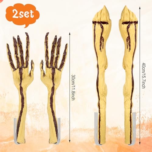 Set biegsame Kürbisarme und Beine gruselig Outdoor Halloween Kürbis Deko 8 - Bild 3 von 8