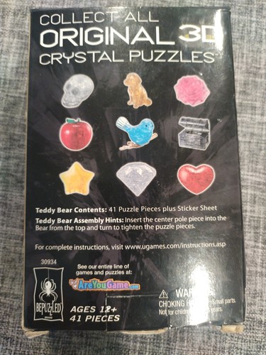 Bepuzzled Gold Teddy Bear 41-piece 3D Crystal Puzzle - Picture 2 of 3