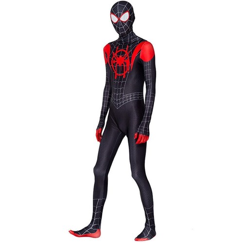 Adult Men Boys Spiderman Into the Spider-Verse Miles Morales Costume Cosplay HOT - Picture 2 of 11