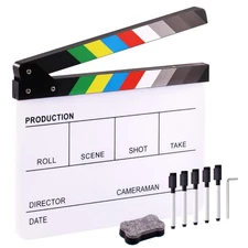 Film Movie Cut Action Board Acrylic Plastic Slate 25x30cm/10x12 Dry Erase Dir...