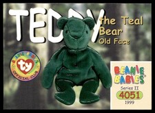 1999 Beanie Babies Series 2 Teddy the Teal Bear (old face)  #239