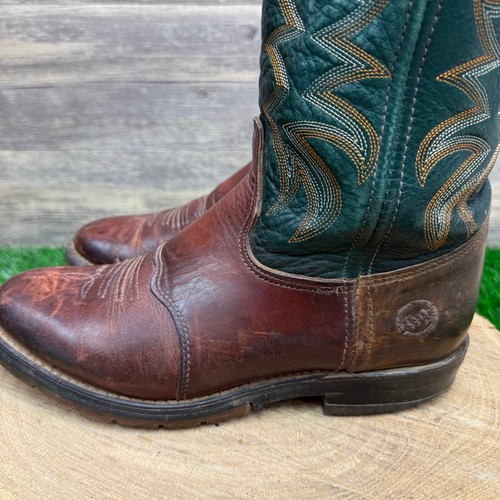 Double H Men - 7EE - Brown/Green Cowboy Boots Style 3583 - Picture 7 of 11