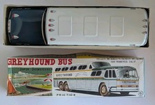 1960s Greyhound Sceniccruiser Japan Made Friction Bus Tin Toy - MIB