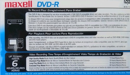 2 Maxell DVD-R PAQUETE DE 3 DISCOS 120 min nuevo y sellado 6 discos en total - Imagen 12 de 12