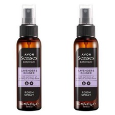 2x AVON SENSES ESSENCE LAVENDER & GINGER SCENTED ROOM SPRAYS ~ 100ml each