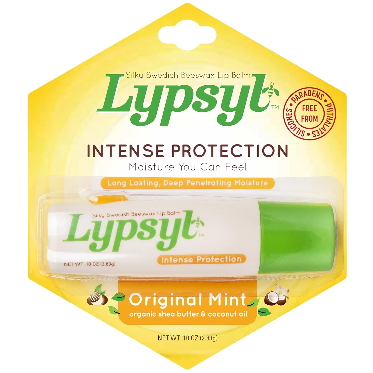 Intense Protection Original Mint, Lip Balm 0.10 Oz (Pack of 10)