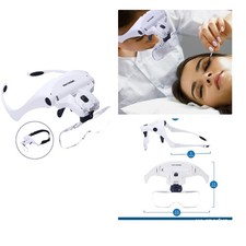 Comfortable 5-Lens Head Magnifier with Bright LED Lights for Enhanced Visibility