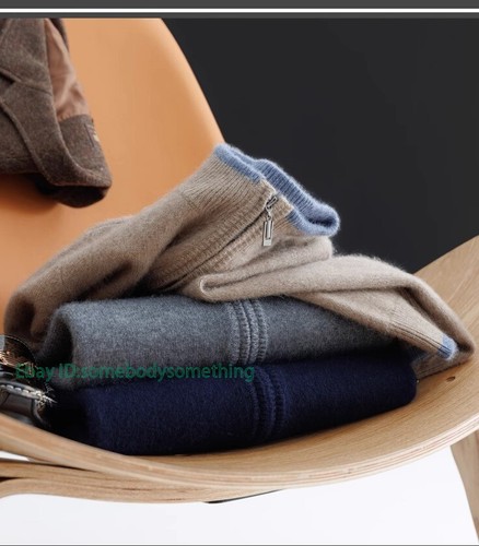 Invierno Nuevo Suéter de Cachemira Para Hombre Cárdigan Suéter Grueso Lana Pura Tejido Prendas para el torso - Imagen 23 de 27