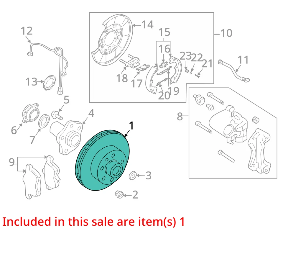 Rotor convertible de frenos traseros solo se adapta a 03-09 350Z 3272940 Foto 3 de 4