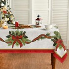  Christmas Tablecloth 60×84 Inch, Poinsettia Golden 60" x 84" (Rectangular) Red