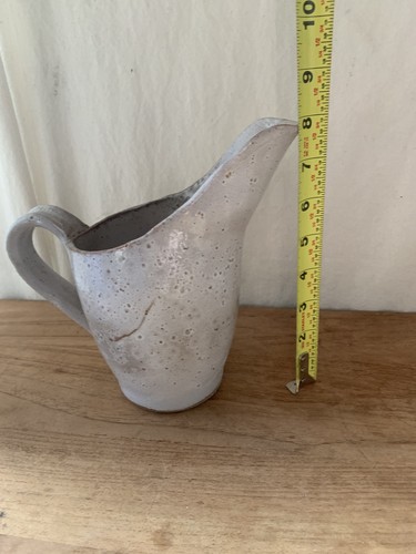 Vintage Studio Kunst Keramik Krug Vase rustikal Steinzeug Handarbeit 8" - Bild 7 von 9