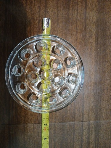 Vintage Antique Solid Glass Domed Flower Frog Arrangers 16 Holes - Picture 3 of 5