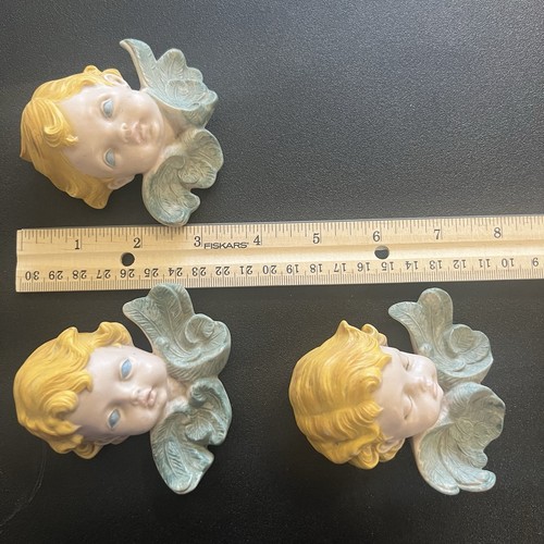 Set 3 Ornamenti Decorazione Parete Ceramica Cherubino Scioto 1987 Dipinti a Mano - Foto 13 di 13