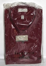 Van Heusen Men's Fitted Burgundy Dress Shirt - Poplin - NOS Size 17-1/2 34-35 