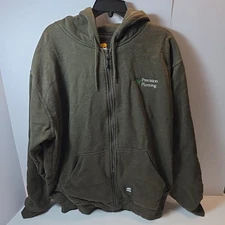 Berne Full Zip Hoodie Men’s XL Brown Cotton Poly Precision Planting