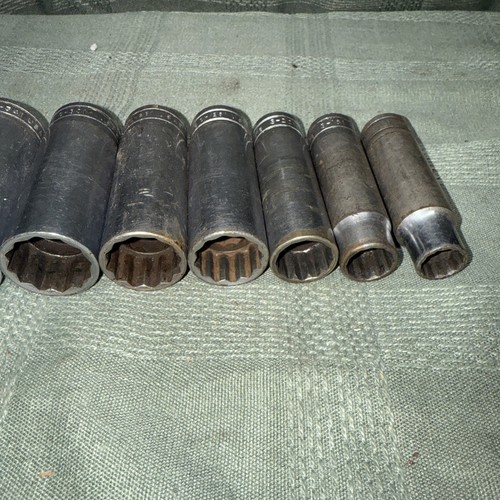 Vtg Snap-on Deep Socket Lot of 8 SAE 1/2”-1 1/1/8” S-Series 12 Point 1/2” Drive - Bild 3 von 8