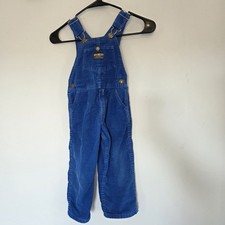Vintage Osh Kosh B'Gosh Toddler Boys Blue Overalls Size Baby 4 Toddler