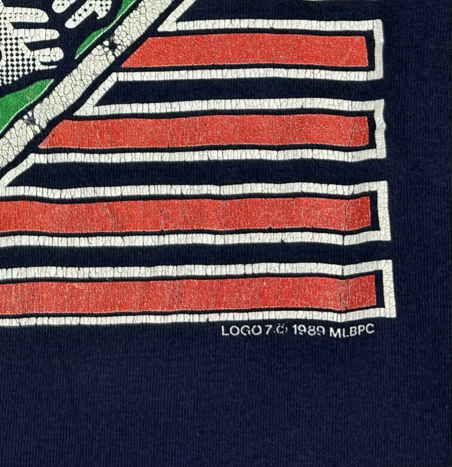 Camiseta 1989 Logo 7 Talla XL New York Yankees Nay Azul/Cosida Única Foto 4 de 4