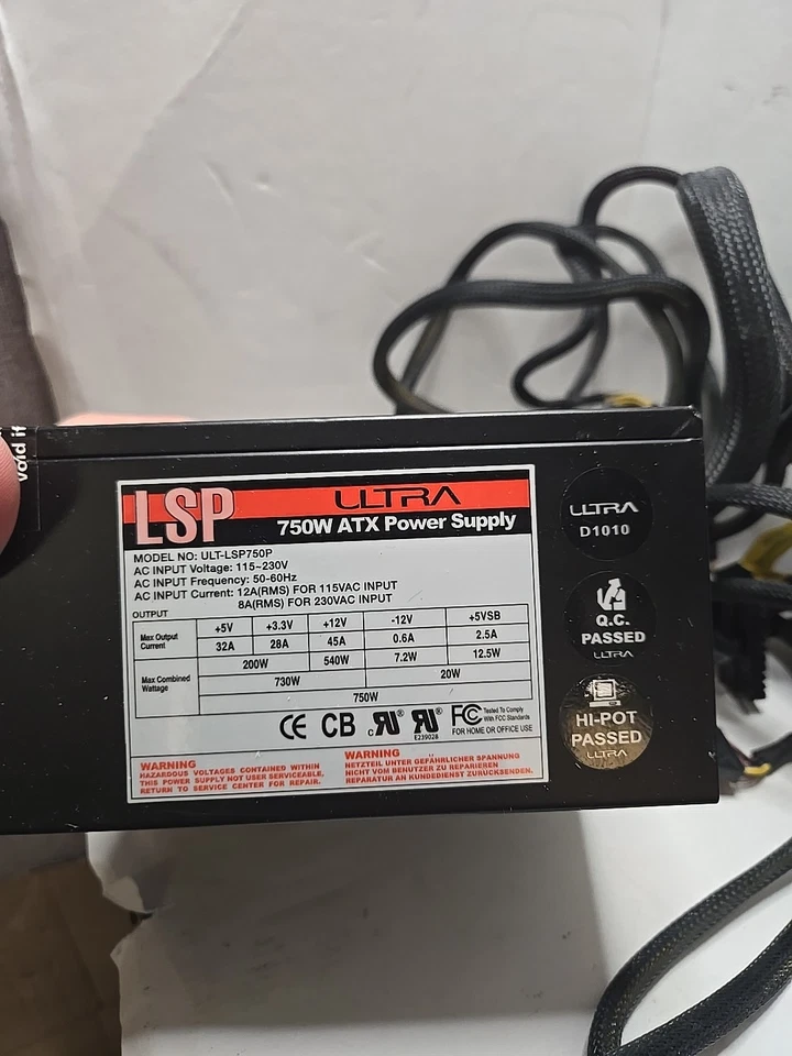 LSP Ultra 750W ATX Desktop Power Supply Switching Unit ULT-LSP750P - Image 2 of 3