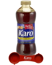Karo Dark Corn Syrup, 16 Fluid Ounce Bottle, Gluten Free, with Measuring Spoon